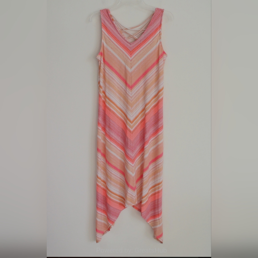 New APT.9 Neon Chevron Striped Strappy Back Detail Sleeveless Dress Size XXL